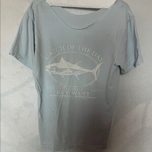 Off the Shoulder Catch of the Day Graphic T-Shirt